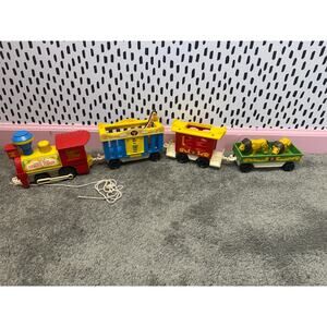 Fisher Price Little People vintage Circus Train 7 pieces Locomotive Caboose 991